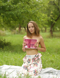 Naked teen on a picnic